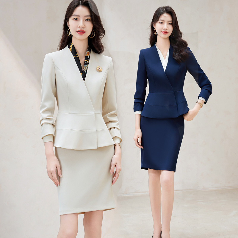 White Suit suit Women's Autumn Fashion Elegant Dress High-end Work Clothes Business Suit for Front Desk Manager