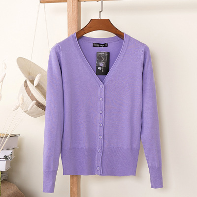 Picture of Foreign trade export spring and autumn loose sweater sweater top women's cardigan thin spring and autumn long sleeve coat