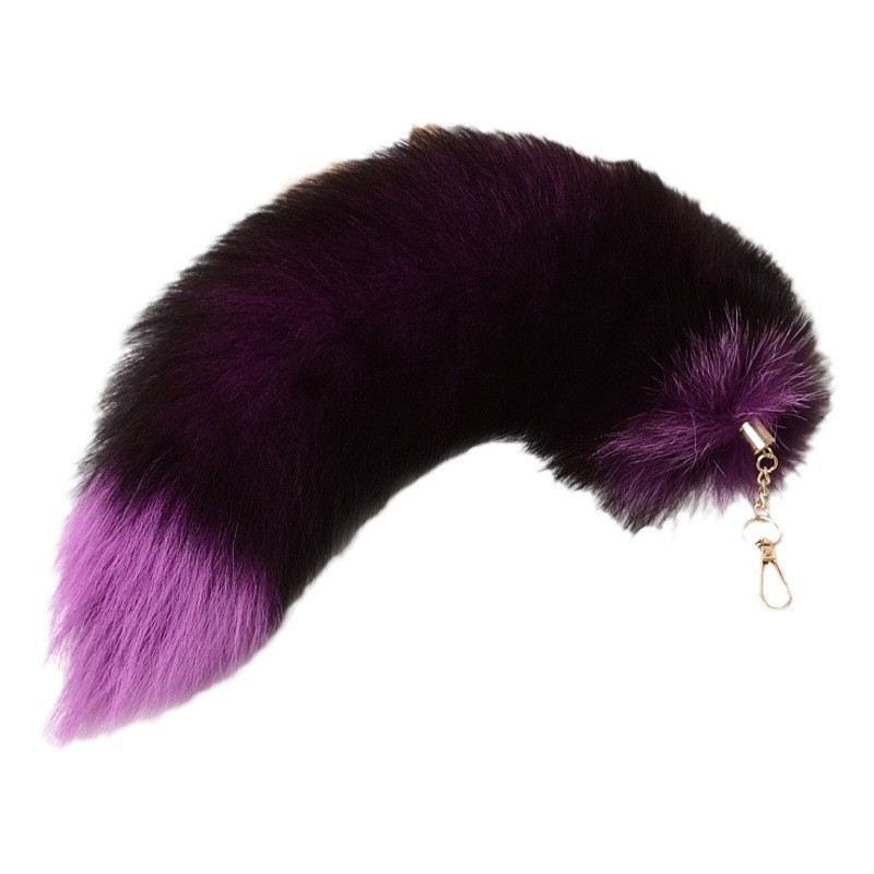 Fox tail pendant silver fox dyed tail bag pendant tail accessories dance props fur clothing accessories