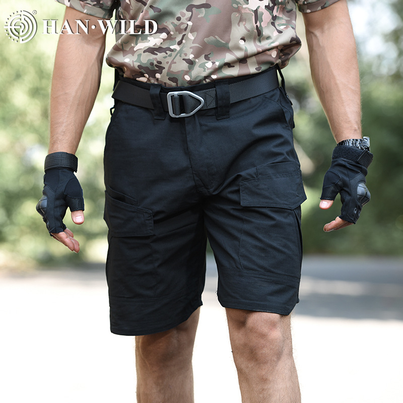 Picture of Hanye outdoor wholesale slim camouflage tactical shorts men's summer outdoor elastic breathable multi-bag working pants