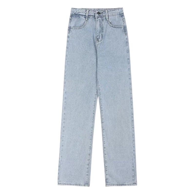 High Waist Wide Leg Straight Pants Jeans for Female Students 2021 New Arrival Loose Slim-fit All-match Draped Floor Pants