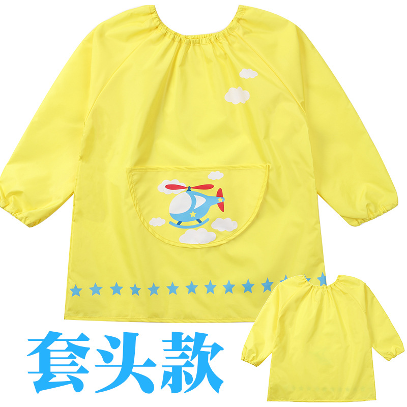 Picture of Cross-border supply of children playing sand clothing anti-dress baby eating clothes cartoon cover baby Four Seasons waterproof blouse painting