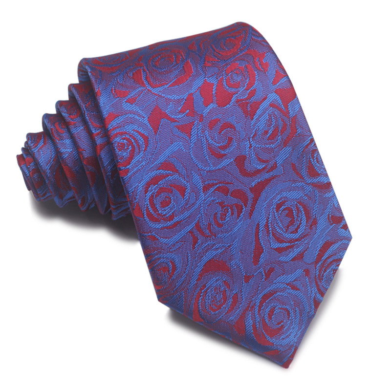 Picture of 25 New 8cm Polyester Jacquard Stripesd Tie 7cm Men's and Women's Business Formal Wear Casual High-End Red Black Blue
