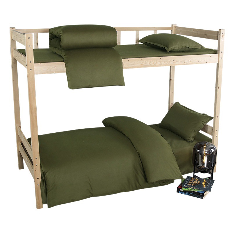 Student Dormitory Three-Piece Military Green College Student Bed Six-Piece Set Disaster Relief Construction Site Pure Cotton School Bedding