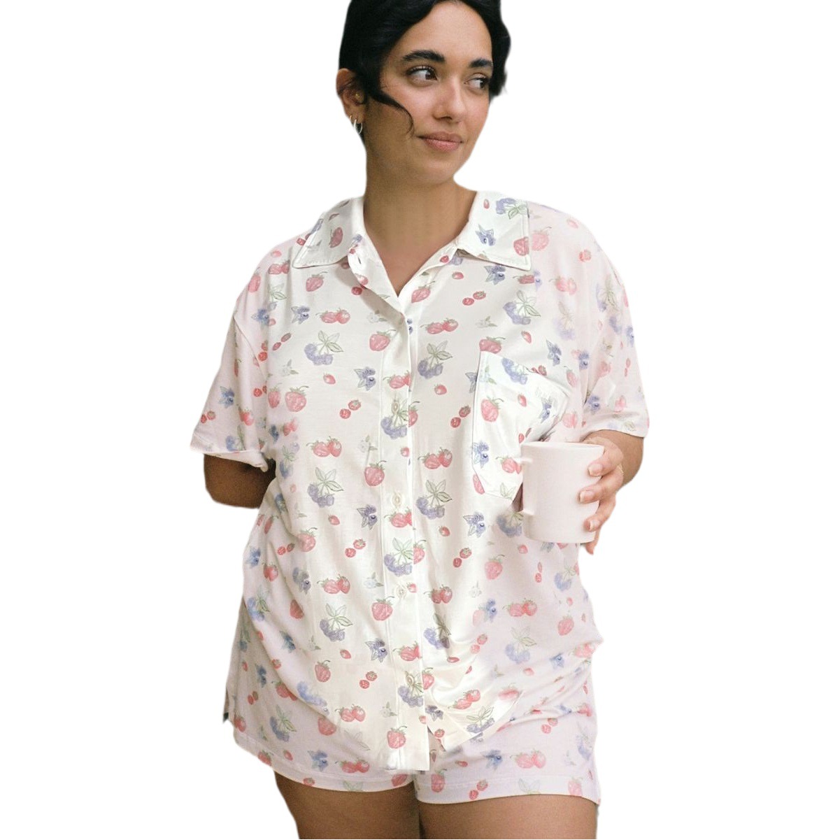 European and American cross-border Amazon new short-sleeved printed split loose short-sleeved shorts suit women's homewear