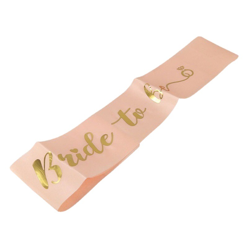 Bride-to-be shoulder strap etiquette belt BRIDE TO BE love bronzing ribbon belt European and American fashion color cloth