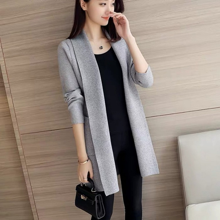 Picture of Mid-length sweater coat women's sweater cardigan 2023 Spring and Autumn new women's Korean style loose solid color top fashion