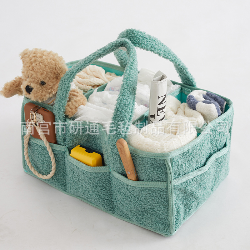 Felt Diaper Storage Bag, Polar Fleece Storage Bag, Diaper Storage Bag, Large Capacity Travel Mommy Bag