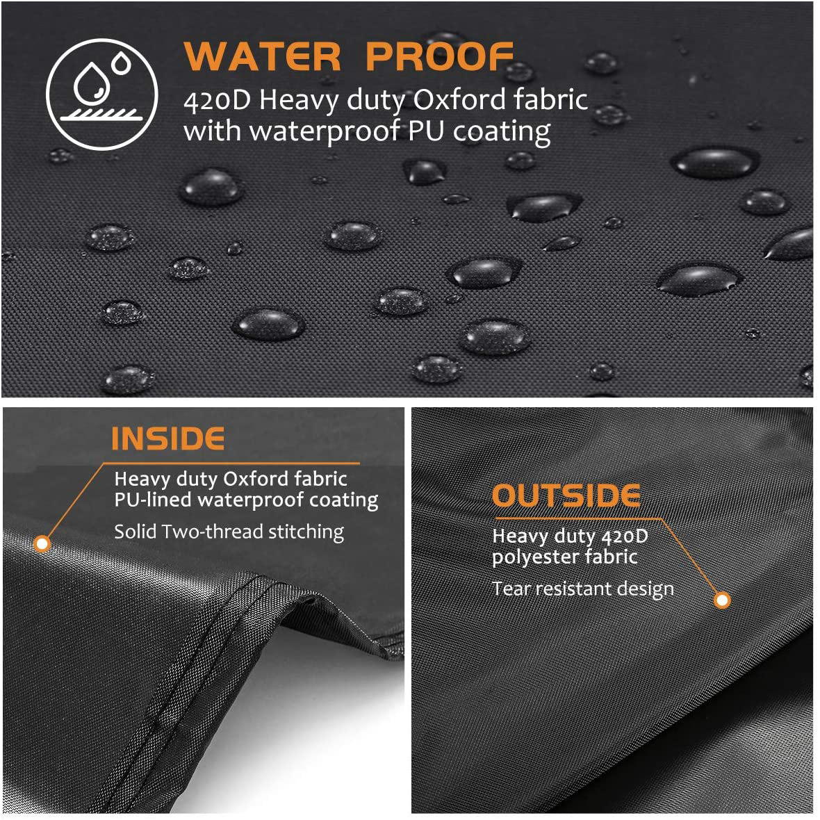 Picture of Amazon hot sale cross-border round barbecue cover outdoor oven cover rainproof dustproof sunshade furniture cover BBQ cover