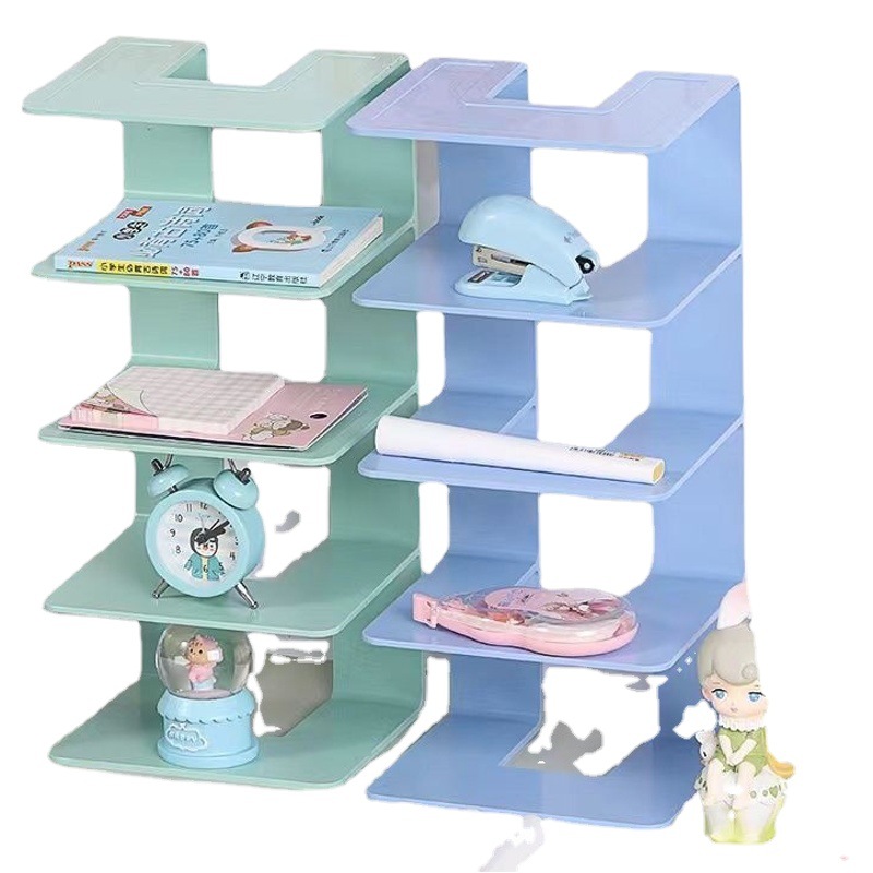Simple Book Stand Wholesale Bookshelf Student Office Stationery Desktop Storage Rack Acrylic Book Shelf Kindergarten