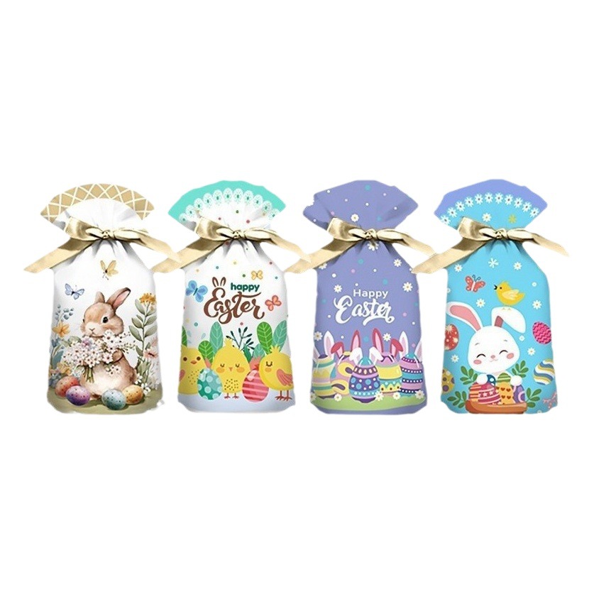 Easter cartoon candy bag 2025 Amazon cross-border new drawstring bag rabbit egg gift packaging bag