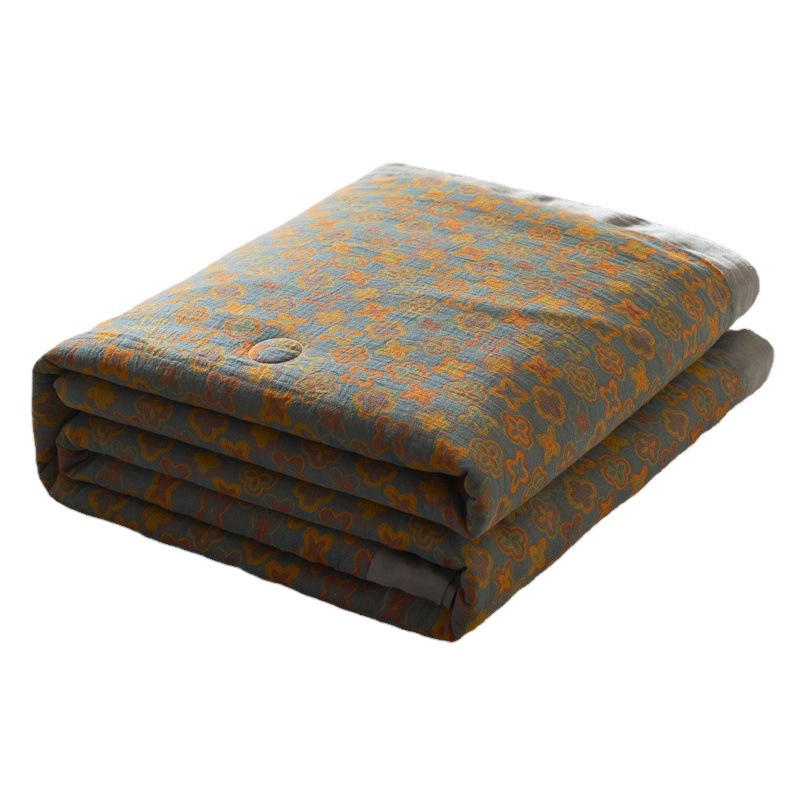 Class A mother and infant double-layer yarn retro style cotton summer quilt cotton cotton summer cool Nantong home textile wholesale