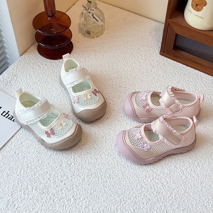 Children's Sports Shoes, Girls' Summer Sandals, Breathable Mesh Shoes, Little Girls' Sweet Princess Shoes, Soft-Soled Casual Baby Shoes