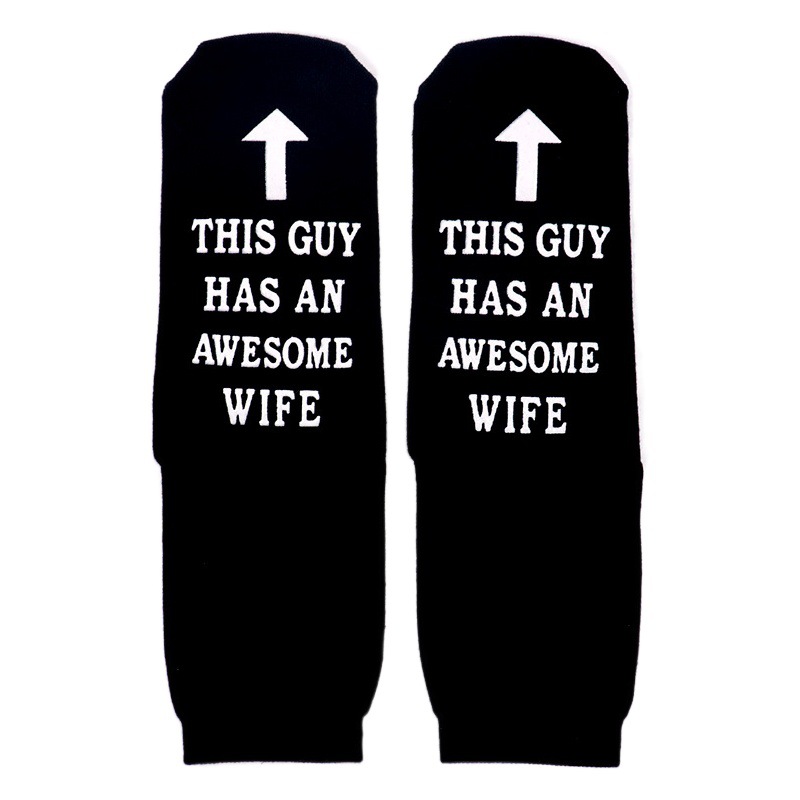 In stock creative fashion socks European and American cross-border popular cotton mid-calf socks foot letter non-slip dispensing floor socks