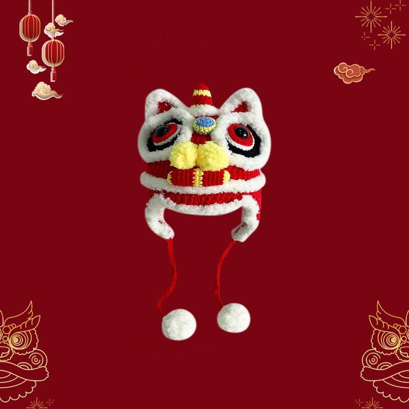 Factory supply handmade auspicious festive tiger head cap children's winter ear protection warm Lei Feng cap wholesale