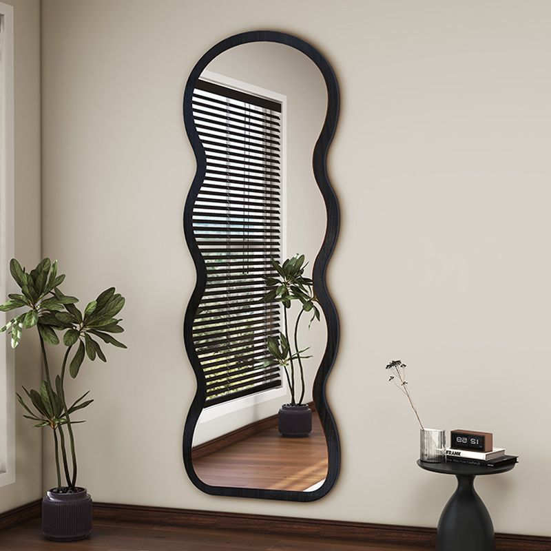 Internet celebrity light luxury wave full-length mirror, household floor mirror, special-shaped wall-mounted full-length mirror, floor-to-ceiling bedroom fitting mirror