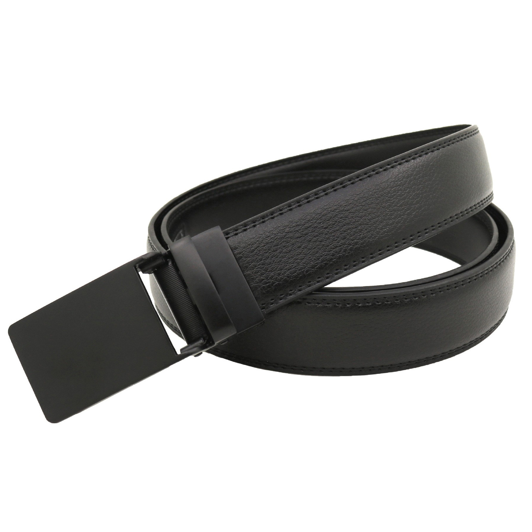 Picture of Japanese and Korean men's automatic buckle belt reverse pull buckle two-layer cowhide leather belt business Foreign Trade factory wholesale