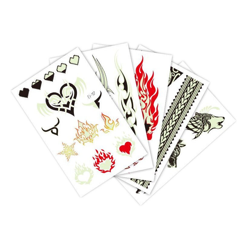 New cross-border supply luminous tattoo stickers for men and women personality totem face stickers party stickers fashion tattoo stickers