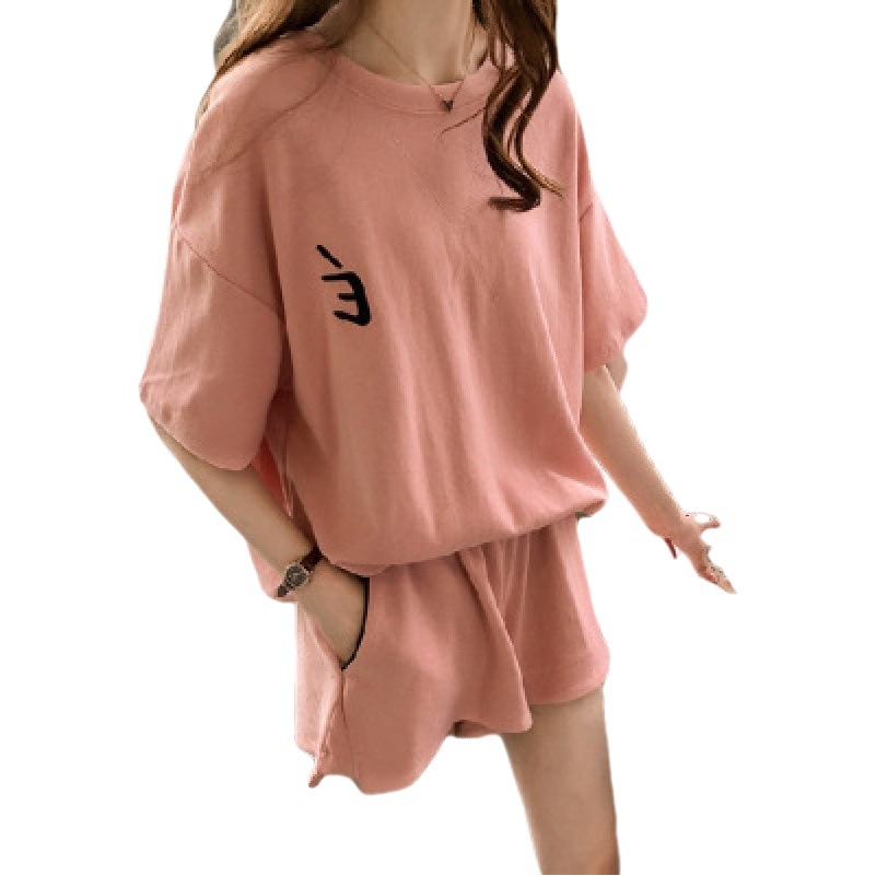 Sports suit women's summer 2023 New plus size loose student short-sleeved shorts two-piece set women's fashion suit