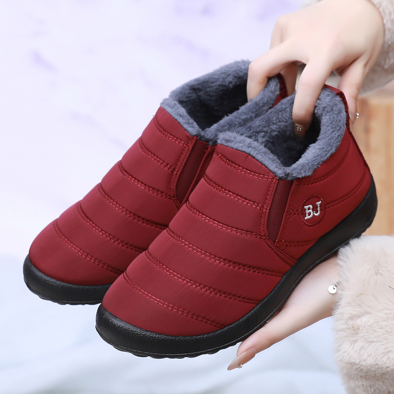 Picture of Cross-Border Dropshipping Cotton Shoes, Winter Snow Boots, Fleece-Lined Thick Cotton Boots, Ultra-Light Warm Casual Walking Shoes, Lightweight and Warm