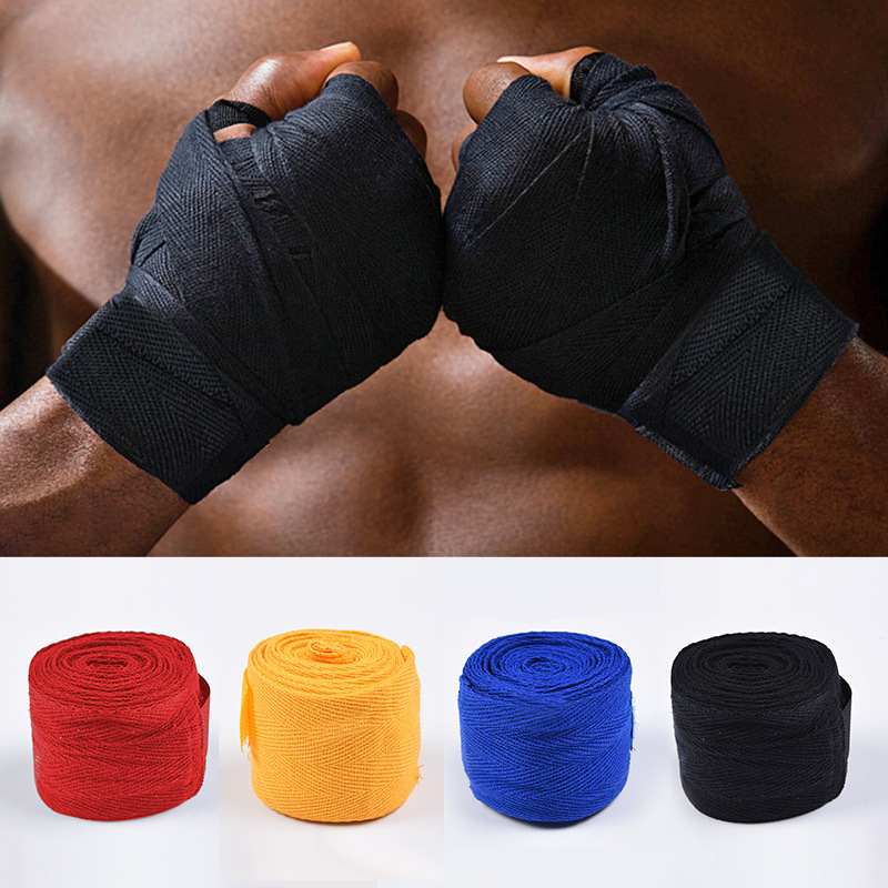Professional Training Cotton Boxing Bandage Sports Fitness Resistance Band Sweat Absorbing Elastic Hand Guard Booster Boxing Bandage