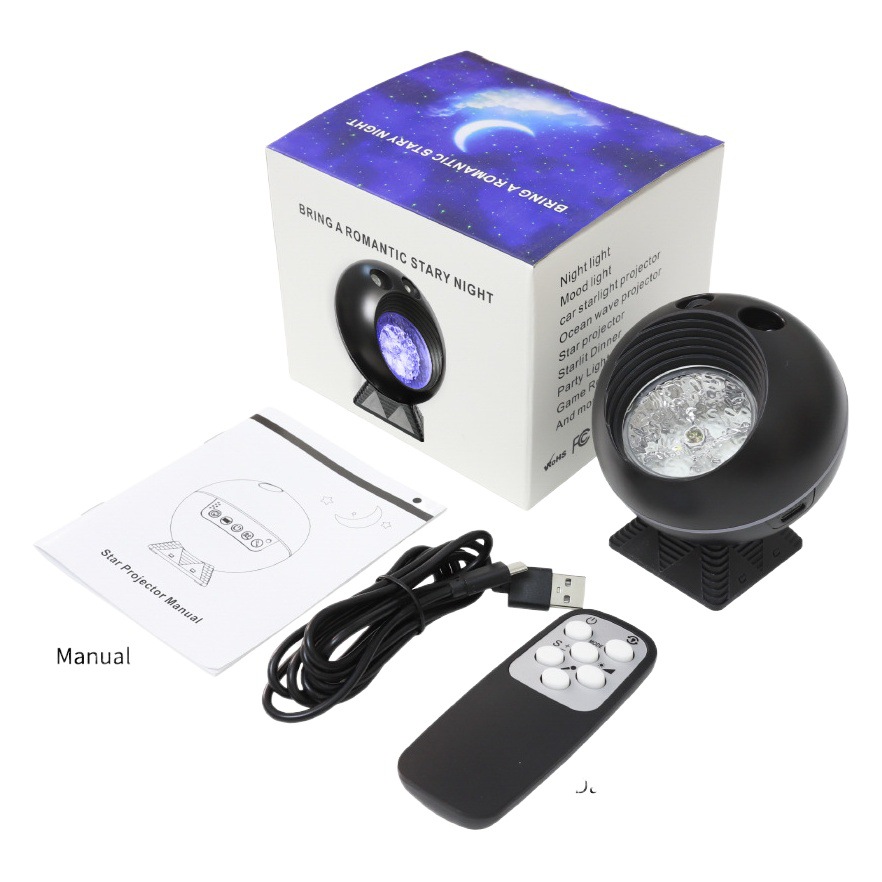Picture of Bolang LED Starlight Projector USB Night Light Voice Control Laser Laser Light All over the Sky Star Mercury Flame Starry Top