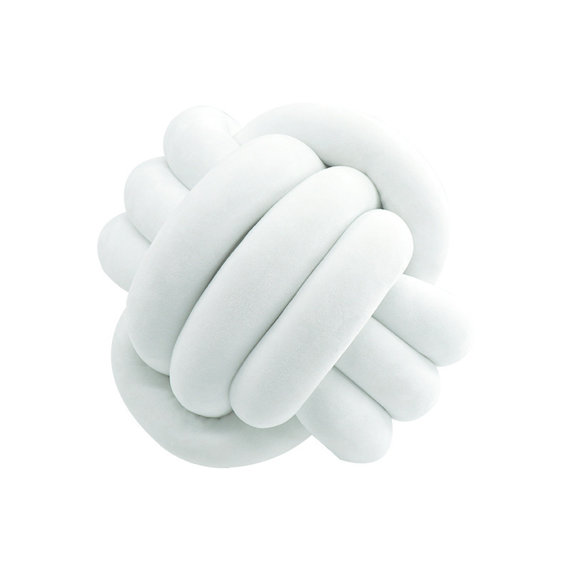 Picture of Ins Popular Three-Strand Rope Knotted Round Ball Home Fabric Creative Hand-Woven Decorative Pillow Cushion Lumbar Cushion