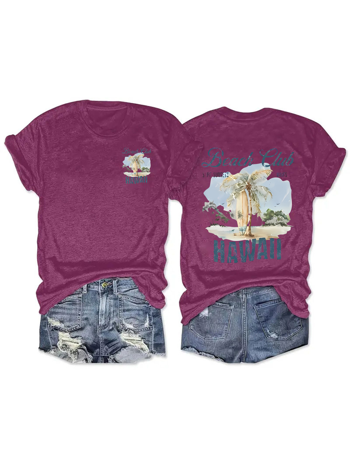 Amazon Europe and the United States summer women's summer scenery pattern round neck short sleeve leisure fashion foreign trade explosion T-shirt