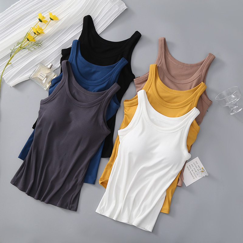 A generation of summer thread modal with chest pad vest bra one-piece fashion base underwear can be worn outside