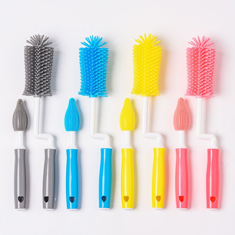 Picture of Liquid silicone bottle brush cleaning cup rotating brush nipple brush three-in-one multifunctional cleaning rinse factory direct sales