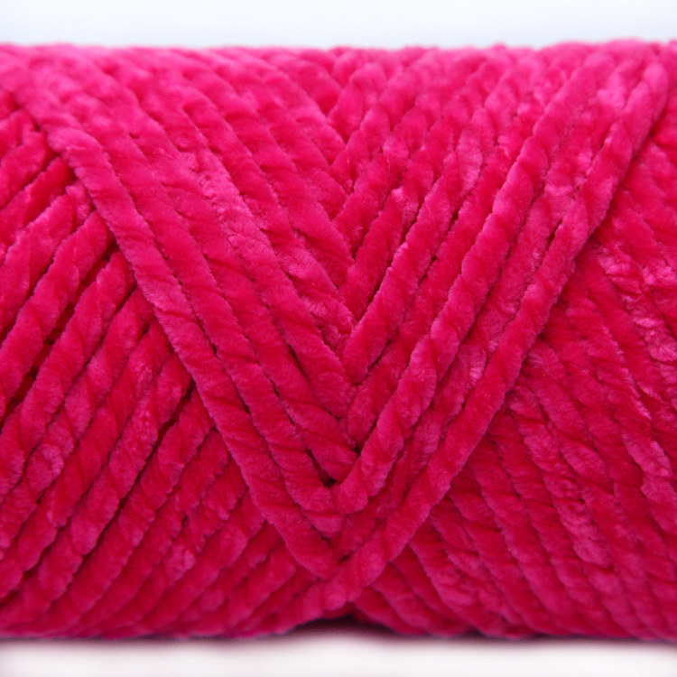 Picture of 3 Strands of Chenille Velvet Yarn for Crocheting Shoes, Thick Yarn for Autumn and Winter DIY Handmade Knitting, Scarf Yarn, Pure Handmade Knitting
