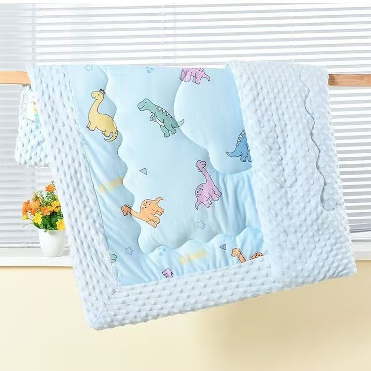 Picture of Spring and Autumn Quilt for Kindergarten Babies, All-Season Blanket, Newborn Swaddle, Bean Velvet Air Conditioning Quilt, Infant Cartoon Pattern