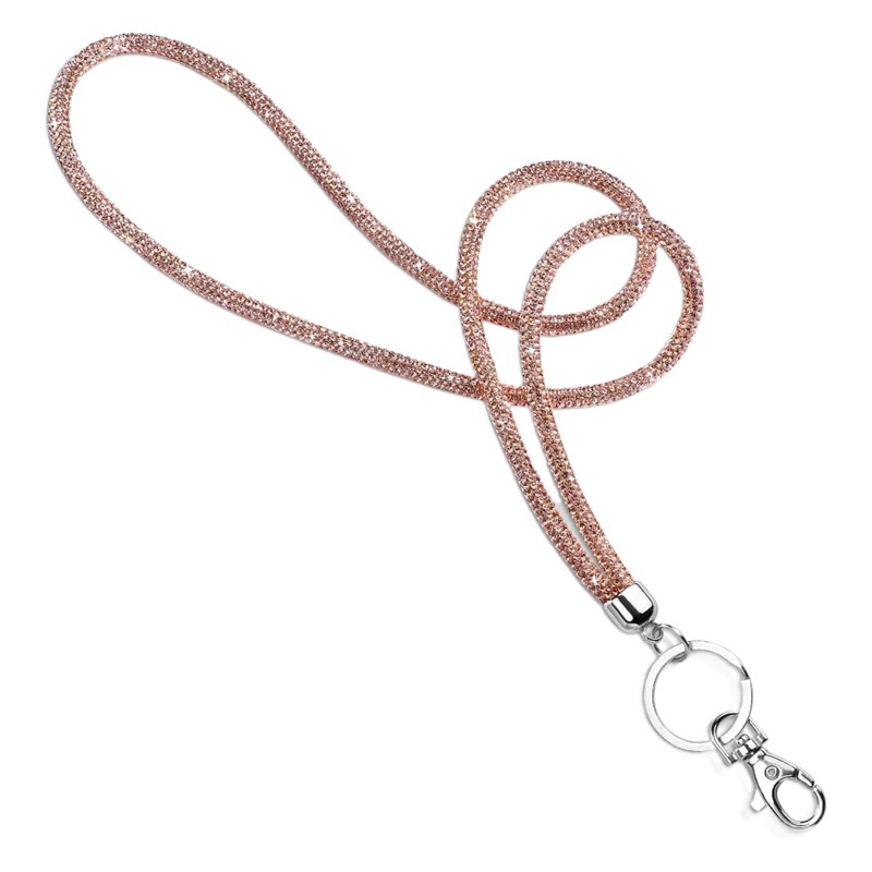 Shiny rhinestone Doctor Nurse teacher student ID name rhinestone key lanyard Lady Diamond ID lanyard