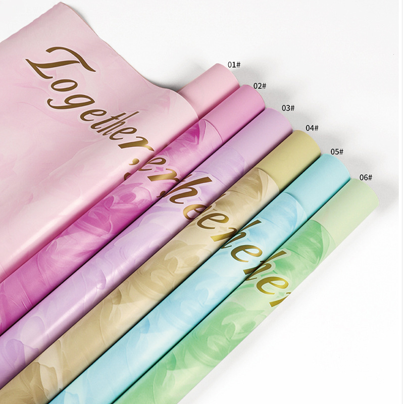 Hua Xi Tu Shan Love Flower Packaging Material Bronzing Flower Wrapping Paper Fashion Elegant Flower Shop Wrapping Paper