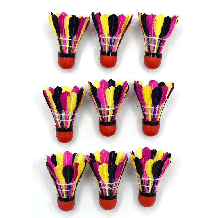 Picture of Hangyu red leather head color badminton windproof wind-resistant amateur training entertainment badminton rubber head badminton