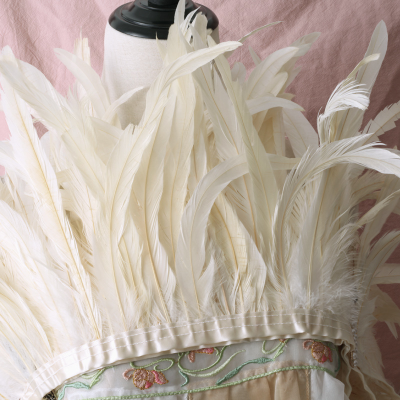 Picture of 2 m/bar cock tail cloth edge feather cloth strip performance clothing skirt cloth belt shawl feather decoration clothing accessories