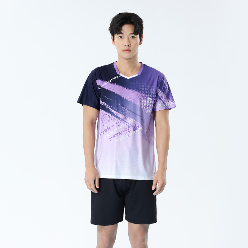 Picture of 2025 New Badminton Suit Women's Suit Quick-Drying Korean Version Men's Volleyball Table Tennis Game Training Team Suit Printing