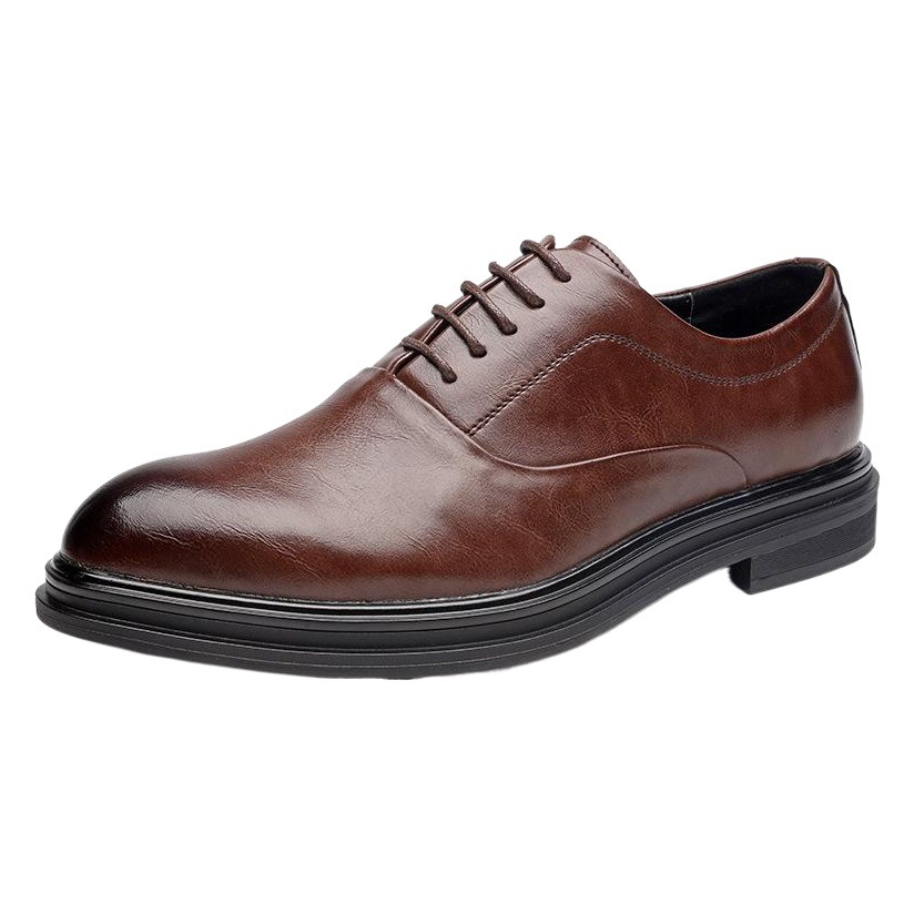 Cross-Border Large Size 48 Size Autum Leather Shoes Men's Business Formal Casual Pointed Toe Lace up Size 46 British Wedding Shoes