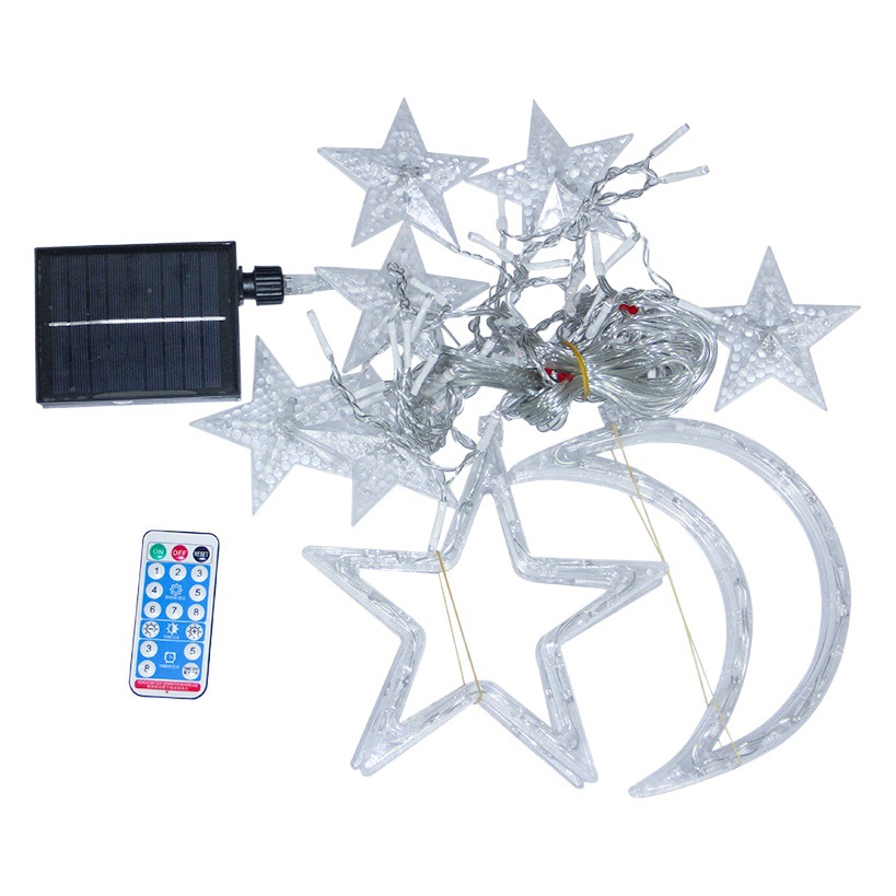 led solar string lights camping lights star lights curtain lights stars Christmas lights outdoor courtyard railing lighting