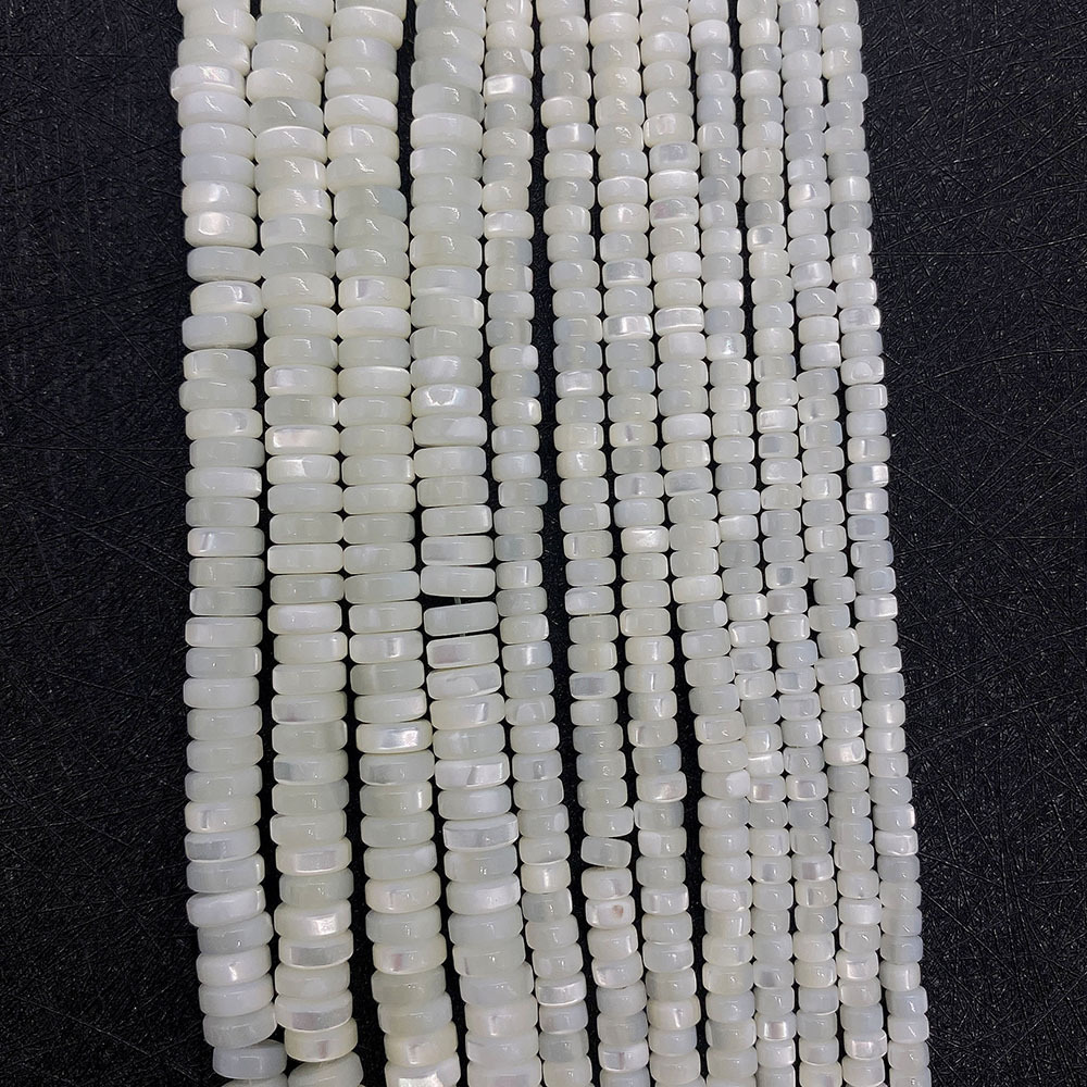 Amazon Explosions Natural Sea Water Shell Polished Beads White Butterfly Shell Wheel Beaded DIY Necklace Bracelet Accessories