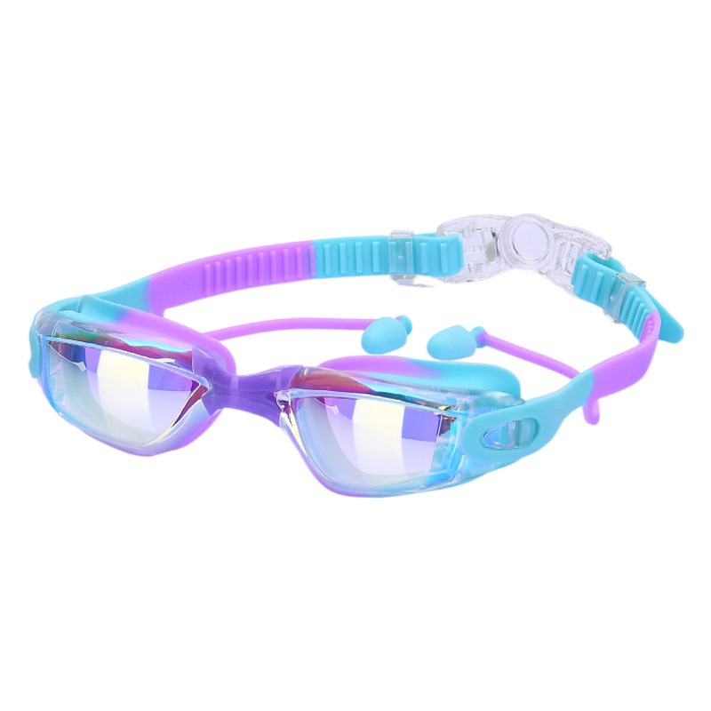 2025 silicone children swimming goggles wholesale waterproof anti-fog swimming goggles electroplated HD swimming glasses supplies equipment