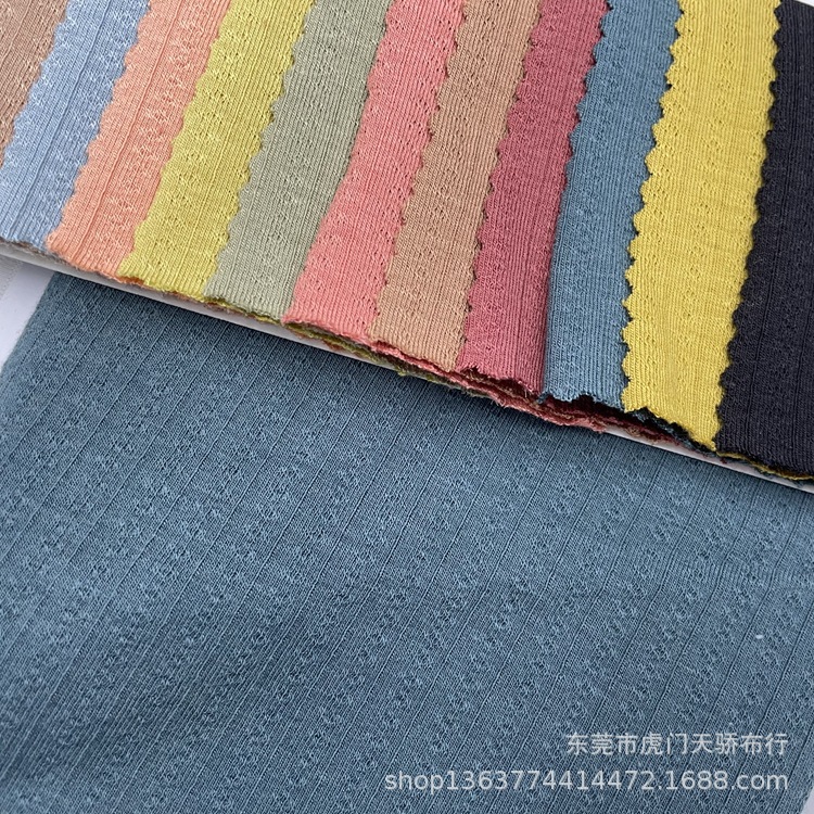 In stock supply knitted cotton jacquard fabric 180g cotton elastic Jacquard knitted casual retro jacquard fabric