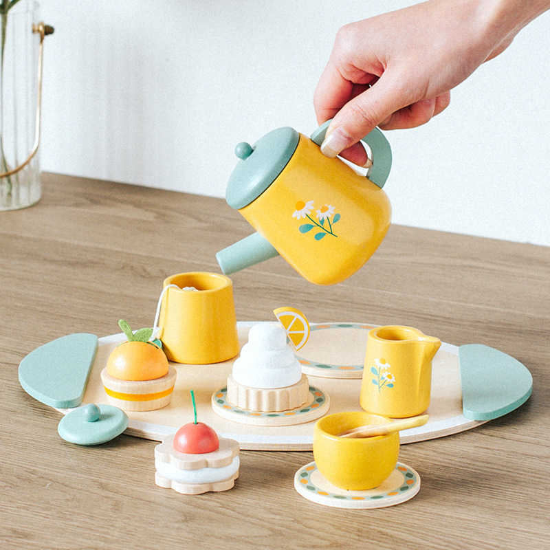 Picture of Cross-border New Products Wooden Children's Play-house Simulation Kitchen Toy Set Cooking Rice Cooking Kindergarten Interactive Toys