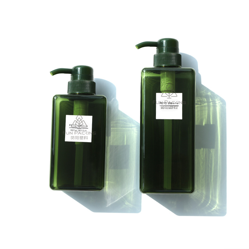 Picture of Petg Square Lotion Bottle 250ml Hand Sanitizer Shampoo Bottle 450ml Sub-Bottle Shower Gel Bottle 650ml