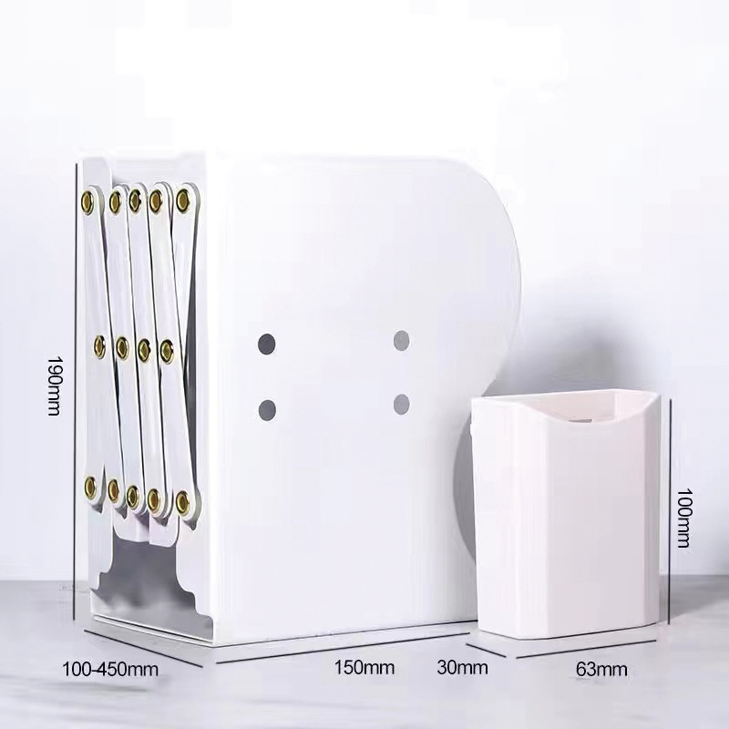 Picture of Bookshelf large capacity thickened simple fixed Book student desk storage rack with pen holder retractable book stand batch