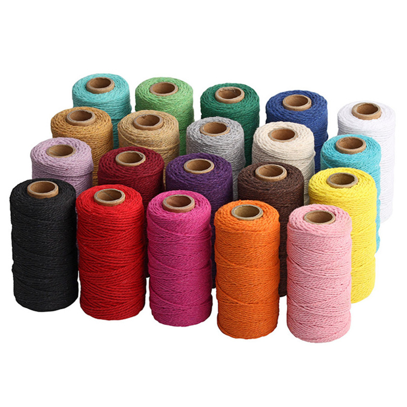 2mm double strand color cotton rope handmade blanket cotton shoes braided line bundle decorative rope DIY material wholesale