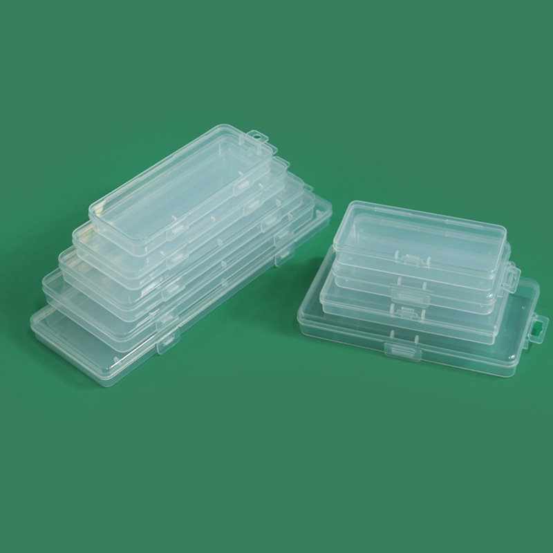 Amazon flat rectangular PP plastic box transparent storage parts box stationery fishing gear small product packaging box