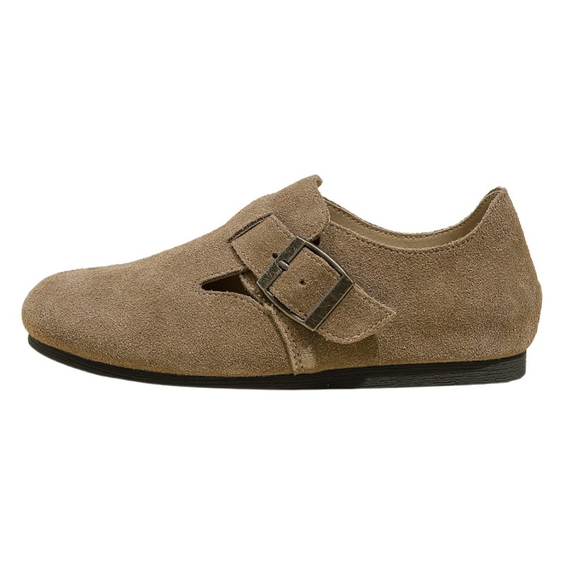 Retro Birkenstock Shoes for Women 2023 Autumn and Winter New Inner Heightening Thick-Soled Flats Soft-Soled Slip-On Beanie Shoes
