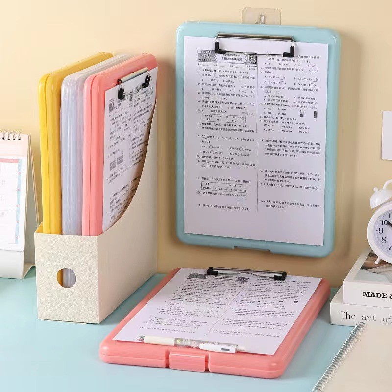 A4 Folder Storage Box Writing Board Folder Test Paper Storage Box Data Sorting Artifact Office Learning Writing Pad