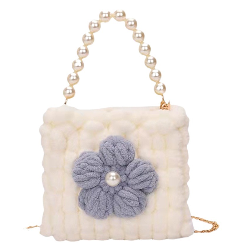 Tiktok Puff Flower Ball Bag Knitting Kit DIY Material Kit Handmade Gift for Girlfriend Crochet